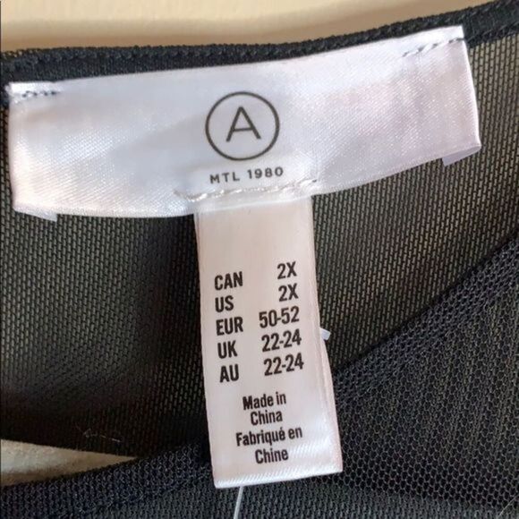 Addition Elle Black Sheer Top BNWT - Picture 5 of 6